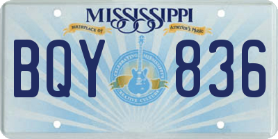 MS license plate BQY836