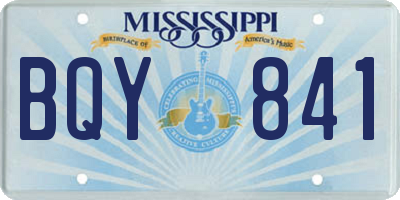 MS license plate BQY841
