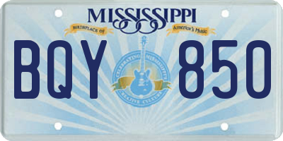 MS license plate BQY850