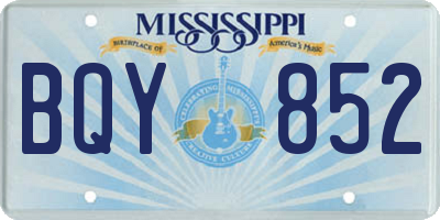 MS license plate BQY852
