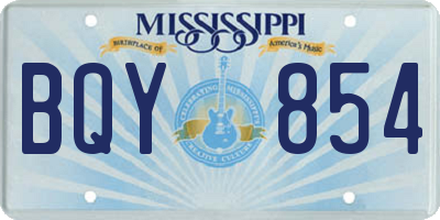 MS license plate BQY854