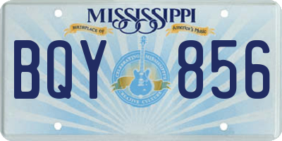 MS license plate BQY856