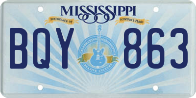 MS license plate BQY863