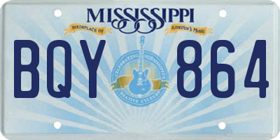 MS license plate BQY864