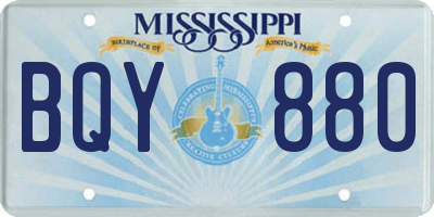 MS license plate BQY880