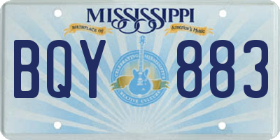 MS license plate BQY883