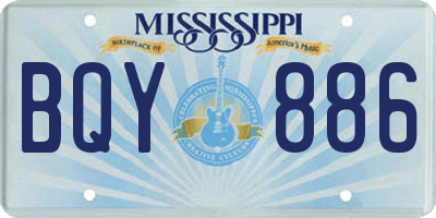MS license plate BQY886