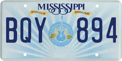 MS license plate BQY894