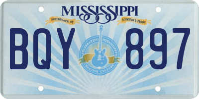 MS license plate BQY897