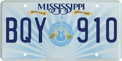 MS license plate BQY910