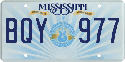 MS license plate BQY977