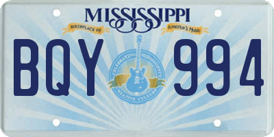 MS license plate BQY994