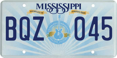 MS license plate BQZ045