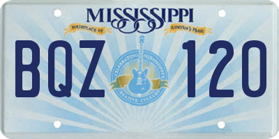 MS license plate BQZ120