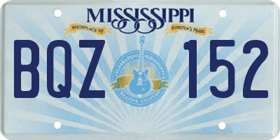 MS license plate BQZ152