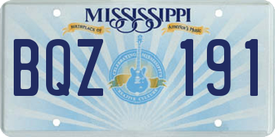 MS license plate BQZ191