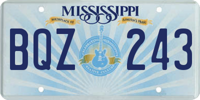 MS license plate BQZ243