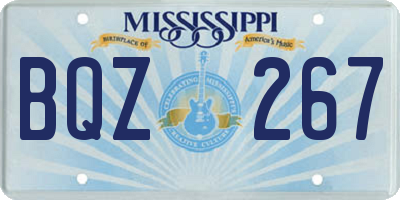MS license plate BQZ267