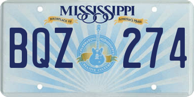 MS license plate BQZ274
