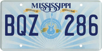 MS license plate BQZ286
