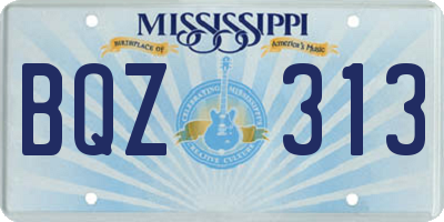 MS license plate BQZ313