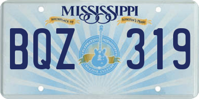 MS license plate BQZ319