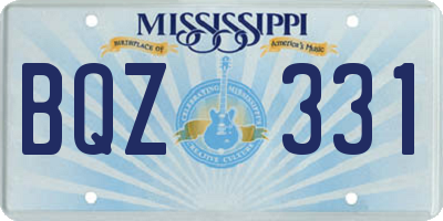 MS license plate BQZ331