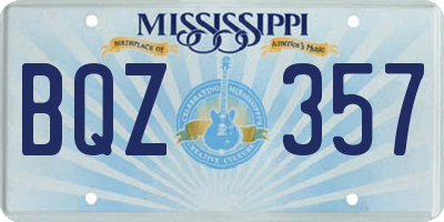 MS license plate BQZ357