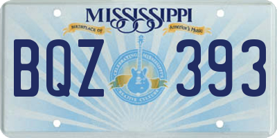 MS license plate BQZ393