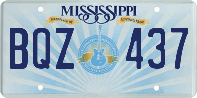 MS license plate BQZ437