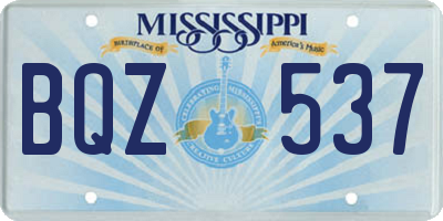 MS license plate BQZ537