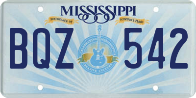 MS license plate BQZ542