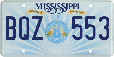 MS license plate BQZ553