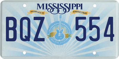 MS license plate BQZ554