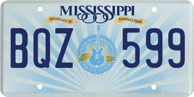 MS license plate BQZ599