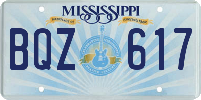 MS license plate BQZ617