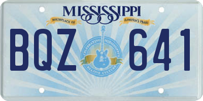 MS license plate BQZ641