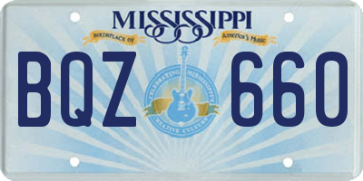MS license plate BQZ660