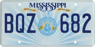 MS license plate BQZ682