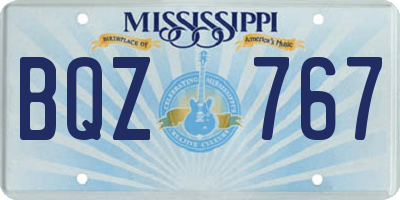 MS license plate BQZ767