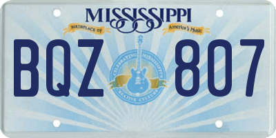 MS license plate BQZ807