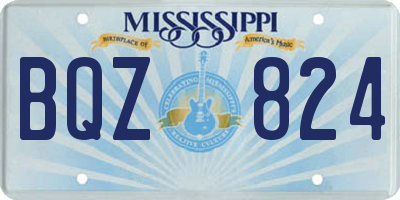 MS license plate BQZ824