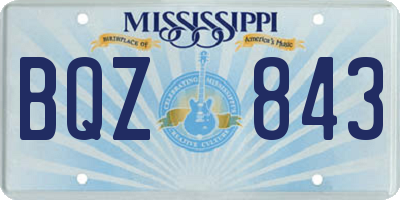 MS license plate BQZ843