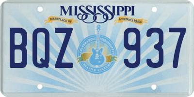 MS license plate BQZ937