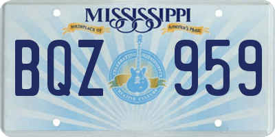 MS license plate BQZ959
