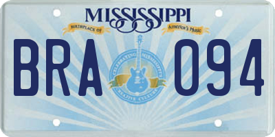 MS license plate BRA094