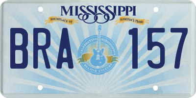 MS license plate BRA157