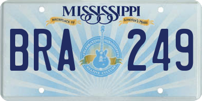 MS license plate BRA249