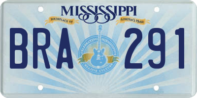 MS license plate BRA291