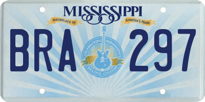 MS license plate BRA297